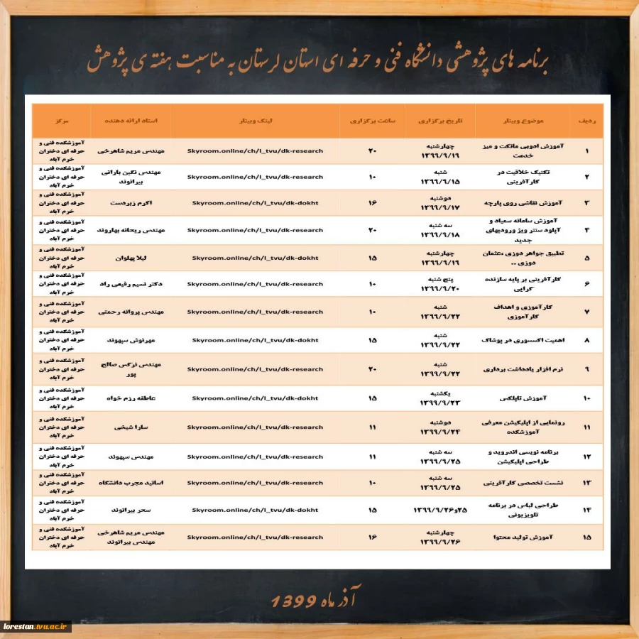 برنامه های پژوهشی دانشگاه فنی و حرفه ای استان لرستان به مناسبت هفته پژوهش و فناوری 3