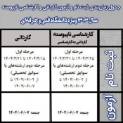 جدول زمان‌بندی ثبت نام و شرکت در آزمون مقاطع کاردانی و کارشناسی ناپیوسته (کاردانی به کارشناسی)  2